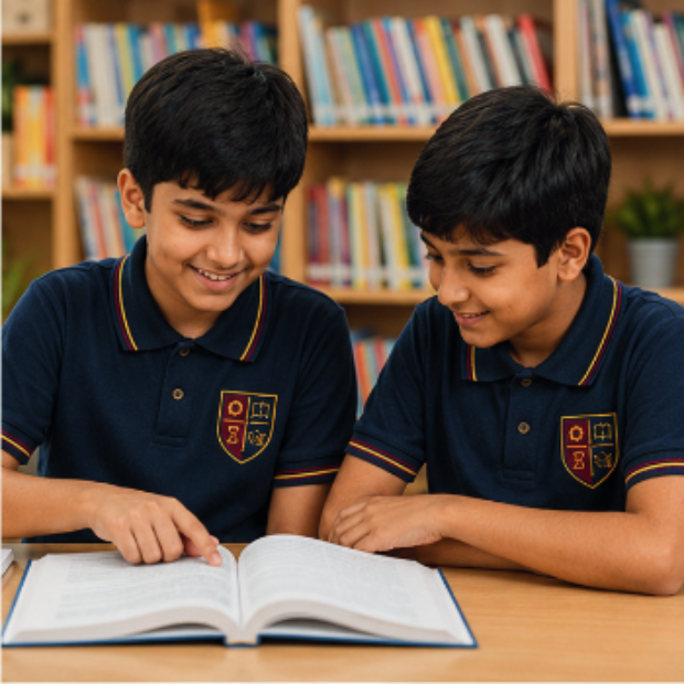 Students reading together
