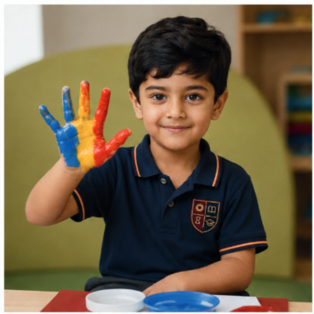A child painting